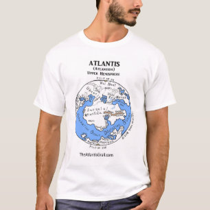 Kaart van Atlantis - Beide Hemispheres - T-Shirt