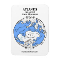 Kaart van Atlantis - Onderste halfrond - Magnet 2