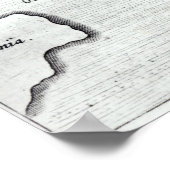 Kaart van Atlantis, van "Mundus Subterraneus" Poster (Hoek)