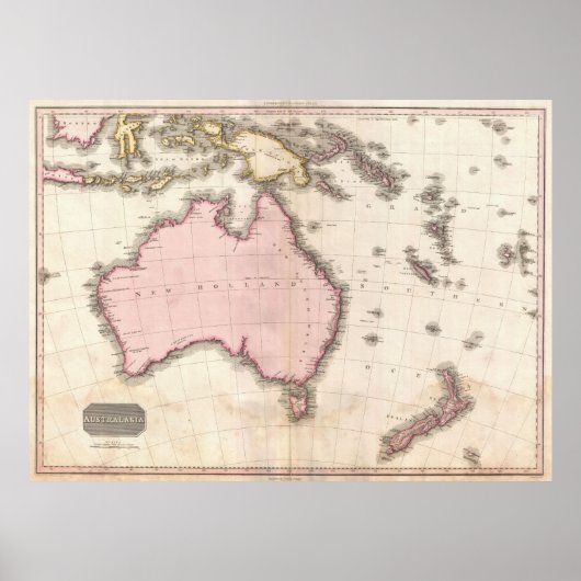 kaart van Australië (1818) Poster (Voorkant)