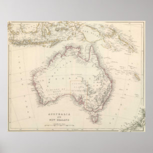 kaart van Australië (1848) Poster