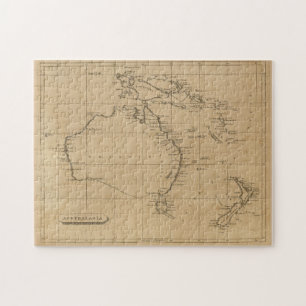 kaart van Australië en Nieuw-Zeeland (1812) Legpuzzel
