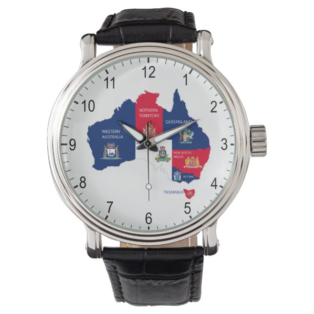 Kaart van Australië Horloge (Voorkant)