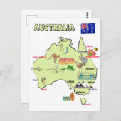 kaart van Australië met grote steden (Voorkant / Achterkant)