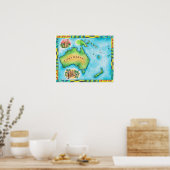 Kaart van Australië Poster (Keuken)