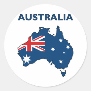 Kaart van Australië Ronde Sticker