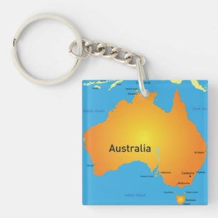 Kaart van Australië Sleutelhanger