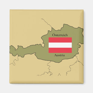 Kaart van Austria Magnet Magneet