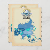 kaart van Azië (Voorkant / Achterkant)