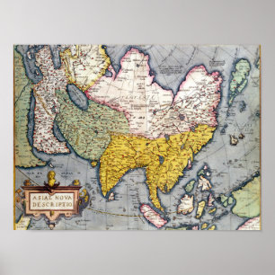  kaart van Azië   1580 Poster