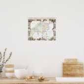 kaart van Azië | 1786 Poster (Keuken)