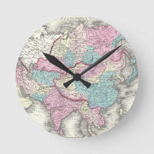 kaart van Azië (1855) Ronde Klok