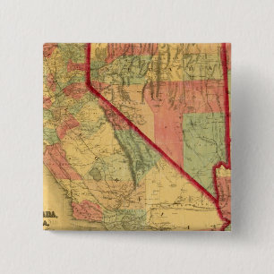 Kaart van Bancroft in Californië, Nevada, Utah Vierkante Button 5,1 Cm