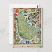  kaart van Barbados (Voorkant / Achterkant)