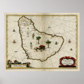kaart van Barbados (1672) Poster (Voorkant)