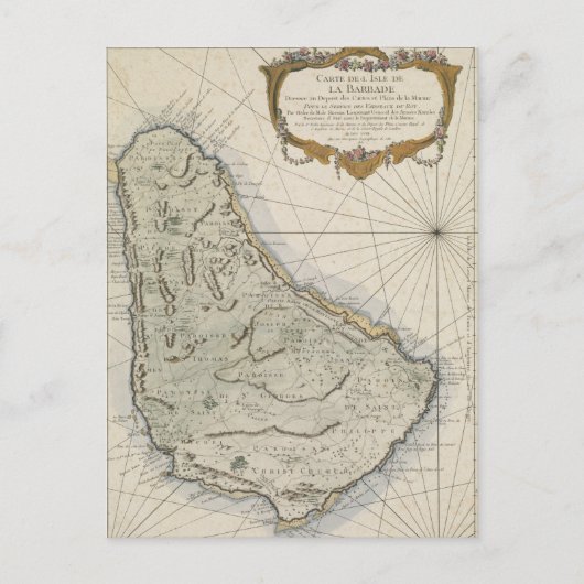 kaart van Barbados (1758) (Voorkant)