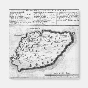 Kaart van Barbados Magneet