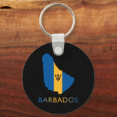 Kaart van Barbados Sleutelhanger (Voorkant)
