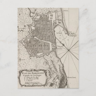  kaart van Barcelona Spanje (1764)