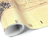 kaart van Barcelona Spanje (1859) Cadeaupapier (Rol Hoek)