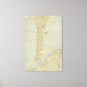 kaart van Bayonne NJ (1912) Canvas Afdruk