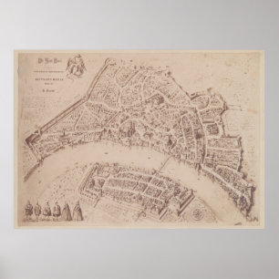  kaart van Bazel Zwitserland (1873) Poster