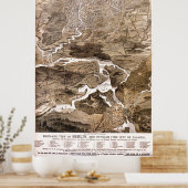 kaart van Berlijn Duitsland (1870) Poster (Keuken)