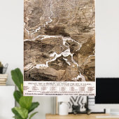 kaart van Berlijn Duitsland (1870) Poster (Thuiskantoor)