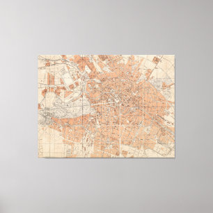  kaart van Berlijn Duitsland (1877) Canvas Afdruk