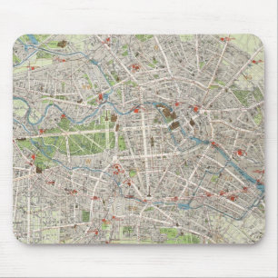  kaart van Berlijn Duitsland (1905) Muismat