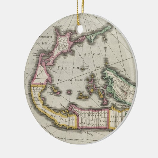 kaart van Bermuda (1638) Keramisch Ornament (Links)