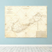  kaart van Bermuda (1788) Canvas Afdruk (Insitu (Houten vloer))