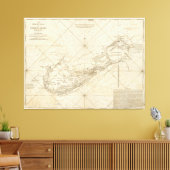 kaart van Bermuda (1788) Canvas Afdruk (Insitu (Woonkamer))