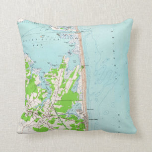  kaart van Bethany Beach Delaware (1954) Kussen