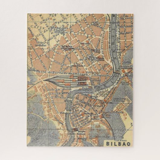  kaart van Bilbao Spanje Legpuzzel (Verticaal)