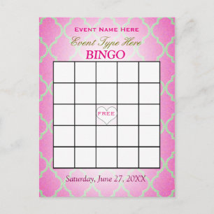 Kaart   van Bingo Roze Quatrefoil