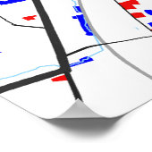 Kaart van Birmingham Poster (Hoek)