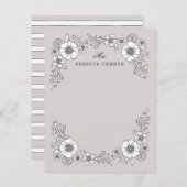 Kaart van  bloemen - Grijs (Voorkant / Achterkant)