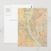  kaart van Boedapest Hongarije (1884) (Voorkant / Achterkant)