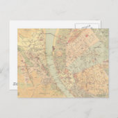  kaart van Boedapest Hongarije (1884) (Voorkant / Achterkant)