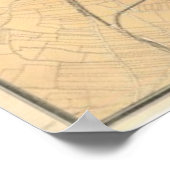  kaart van Boedapest Hongarije (1884) Poster (Hoek)