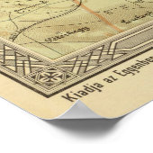  kaart van Boedapest Hongarije (1900) Poster (Hoek)