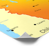 Kaart van Bolivia met steden en grenzen Poster (Hoek)