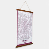 Kaart van Bordeaux Frankrijk Hangend Wandkleed (Gebogen)