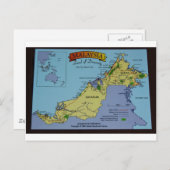 Kaart van Borneo, Maleisië (Voorkant / Achterkant)