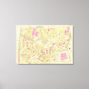 Kaart van Boston 16 Canvas Afdruk