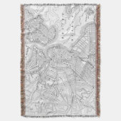  kaart van Boston (1878) Deken (Voorkant Verticaal)