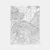  kaart van Boston (1878) Fleece Deken (Voorkant)