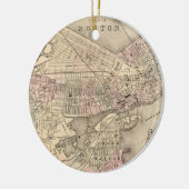  kaart van Boston (1880) Keramisch Ornament (Links)