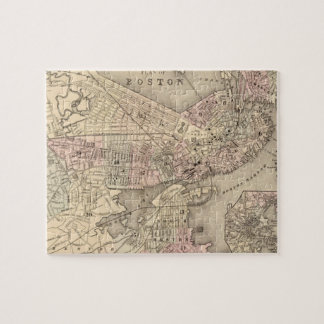kaart van Boston (1880) Legpuzzel
